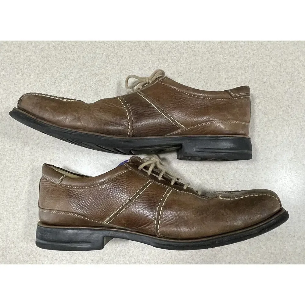 SANDRO Men's Casual Oxfords Size 11 D Brown Leather Comfort Gel-Made in Brazil